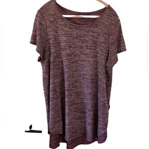 Apt. 9 XL Marled Burgundy Tunic Top | Stretchy Rayon Blend | High-Low Hem